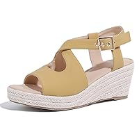 Shoes For Women Dressy Wedge Heels Buckle Ankle Strap Retro Cute Comfortable Womens Espadrilles