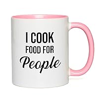 Chef 2Tone Pink Mug 11oz - I cook food for people - Recipe Dishes Cookery Ingredients Culinary Artists Menu Cookmaid Cooker Kitchener Gag Joke