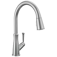 Delta Faucet Westville Brushed Nickel Kitchen Faucet, Kitchen Faucets with Pull Down Sprayer, Kitchen Sink Faucet, Faucet for Kitchen Sink, Magnetic Docking Spray Head, Arctic Stainless 9110-AR-DST