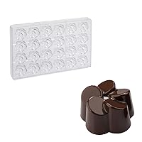 Martellato MA1050 Clear Polycarbonate Chocolate Mold with 24 Flower Cavities 30mm x 31mm x 18mm High