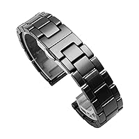 Ceramic Bracelet Watch Band Universal strap with Quick Release Pins Butterfly Buckle Deployment Clasp 14mm 16mm 18mm 20mm 22mm White Black