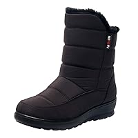 Women's Snow Boots Outdoor Winter Warm Fur Lined Waterproof Cold Weather Footwear Ankle Short Bootie