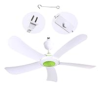 Ceiling Fan, 220V 50Hz Ceiling Fan 5 Leaves 31 inch Dia Silent Fan with Switch for Dormitory Room Household
