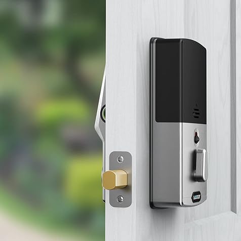 Lockly Secure Plus Deadbolt | Bluetooth Digital Door Lock, Fingerprint Scanner, Touchscreen Keypad, App Control, Auto Lock, Keyless Entry Door Lock (PGD728FMB, Satin Nickel)