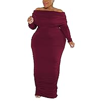 Solid Color Collar Fashion Sexy Large Size Women's Dresses Formal Plus Size Dresses