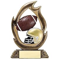 Football Flame Series Trophy - 7.25 Inch Tall | Gridiron Award - Engraved Plate on Request