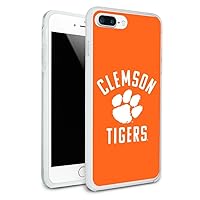 Clemson University Tigers Logo Protective Slim Fit Hybrid Rubber Bumper Case for Apple iPhone 7 and 7 Plus