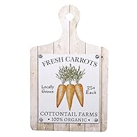 Spring Rustic Boards Style Paddle Decor Sign - 8 x 13 Inches (Fresh Carrots)
