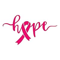 Decals Hope Ribbon Cancer Awareness Breast 2 (Pink) (Set of 2) Premium Waterproof Vinyl Decal Stickers for Laptop Phone Accessory Helmet Car Window Bumper Mug Tuber Cup Door Wall Decoration