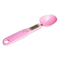 Meichoon Kitchen Scale Food Steelyard Weighing and Measuring Dry Liquid Ingredient Milk Tea Flour Spices Medicine 1.1lb/500g(0.1g) Portable LCD Display Milligram Scale C52 Pink