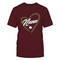 FanPrint Texas State Bobcats - Heart Shape - Nana - University Team Logo Gift T-Shirt