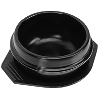 BESTOYARD Korean Ceramic Bowl with Trivet Sizzling Hot Pot with Double Handles for Cooking and Serving Dolsot Bibimbap Soup Rice Stew Casserole Noodle