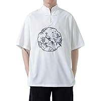 Chinese Embroidered Shirt Men Clothing Clothes Things with -Shirts Man Tshirt Tops