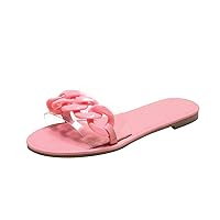 Womens Slippers Size 12-13 Wide Slippers Summer Casual Flat Retro Sandals Fashion Ladies Chain Easter Slippers for Women