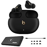 Beats by Dr. Dre Beats Studio Buds + True Wireless Noise-Canceling Earbuds, Black/Gold with 10000mAh Wireless Portable Charger
