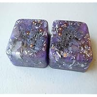 Brass Purple 2 Mini Cube Tower Busters Crystal Orgone (Brass Purple)