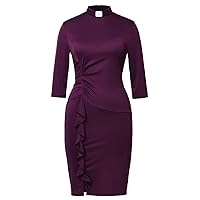 BLESSUME Catholic Church Women Clergy Tab Collar Dress Black Mass Pencil Dress