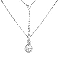 Sterling Silver Cubic Zirconia Convertible Necklace Star Motif Pear Shape 16.5-20 inches long