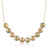 Swarovski Coin Pearl Necklace for Teens and Kids with 18k Gold-Filled Chain