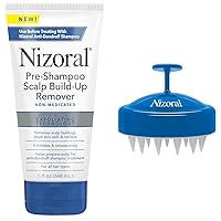 Nizoral Pre-Shampoo Scalp Build-Up Remover & Hair Shampoo Brush with Soft Silicone Scalp Massager Brush Head, for All Hair Types