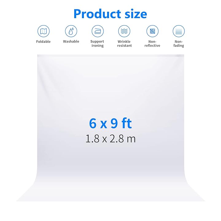 Mua Neewer 6x9 feet/ meters Photo Studio 100 Percent Pure Polyester  Collapsible Backdrop Background for Photography, Video and Television (Background  Only) - White trên Amazon Mỹ chính hãng 2023 | Fado
