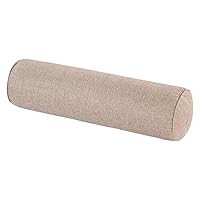 Aowufan Solid Color Cervical Pillow Cylindrical Round Neck Pillow Candy Pillow Long Leg Pad Foot Pillow Throw Pillow Sofa Cushion (Khaki, S)