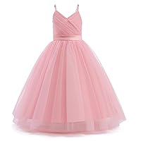 NNJXD Girl Sleeveless Embroidery Princess Pageant Dresses Kids Prom Ball Gown