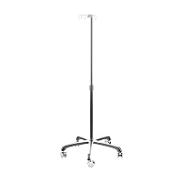 Rolling IV Stand - CTA Height-Adjustable Rolling Floor Stand with IV Pole, Medical Transfusion Bag Hook, & 5 Smooth-Rolling Casters (PAD-TFHFS) – White