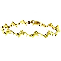 YELLOW GOLD BRACELET - THE CHARM DOLPHIN BRACELET - Gold Purity:: 10K