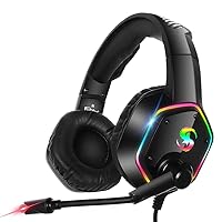 UBERSWEET® RGB Light Effect Gaming Headset for PS4 | PC Gaming Headphone with 7.1 Surround Sound, Noise Canceling Mic | Color- Black