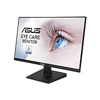ASUS 23.8” 1080P Monitor (VA247HE) - Full HD, 75Hz, Adaptive-Sync/FreeSync™, Low Blue Light, Flicker Free, Eye Care, VESA Mountable, Frameless, HDMI, DVI, VGA, Tilt Adjustable, 12.8