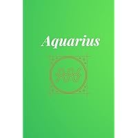 Aquarius Aura Journal: Zodiac Journal Aquarius Bright Green Aura with Zodiac Sign, NO LINE journal for drawing, sketching etc
