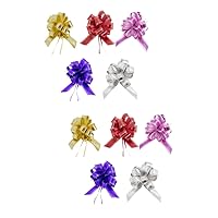 BESTOYARD 10 Pcs Gift Bow Bows Decor Hanging Banner Accessory Wrap Ribbon Bow Christmas Pull Bows Pansies Bouquet of Flowers
