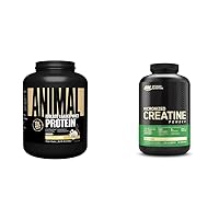 Animal Whey Isolate Protein Powder with Optimum Nutrition Creatine Monohydrate Powder - 4 Pound Whey Isolate and 120 Serving Creatine