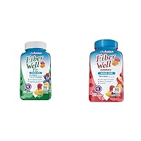 Vitafusion Fiber Well Fit Gummies Supplement, 90 Count (Packaging May Vary) & Fiber Well Sugar Free Fiber Supplement, Peach, Strawberry and BlackBerry Flavored Supplements, 90 Count