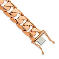 14k Gold 15.7mm Cuban Curb Solid Link Chain Bracelet for Men or Women