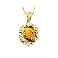 Halo Designer Pendant Yellow Gold Plated Silver Necklace: Exquisite Gemstones & Diamonds, 18