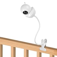 Flexible Baby Monitor Mount for Babysense V43/HDS2/V24R Video Baby Monitor, Gooseneck Baby Monitor Stand with Perfect View Angle and Easy Installation, Attach to Wherever You Want - White