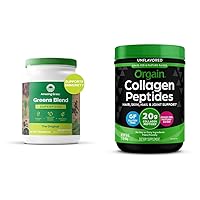 Amazing Grass Greens Superfood Blend with Organic Spirulina, Digestive Enzymes - 100 Servings & Orgain Hydrolyzed Collagen Peptides Powder, 20g Grass Fed Collagen - Hair, Skin, Nail & Joint