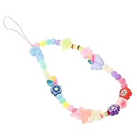 BESTOYARD cellphone charm strap wristlet for phone beaded phone chain phone chain strap cell phone charms phone bead strap phone case charm Telephone Accessories mixed color flower butterfly