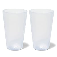 Silipint: Silicone Pint Glasses: 2 Pack Icicle -16oz Reusable Unbreakable Cups, Flexible, Sustainable, Hot/Cold, Non-Slip Easy Grip