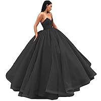 Women's Strapless Tulle Quinceanera Dress A-Line Formal Evening Party Dresses