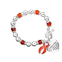 Where There is Life Red Ribbon Beaded Bracelets For Heart Disease, High blood Pressure, Hypertension, AIDS, HIV Awareness & Fundraising