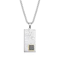 USUSAI Jewelry Women's Design Rectangular Forever Love Stainless Steel Necklace With Lettering