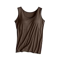 Womens Tank Tops with Built in Bras Summer Sleeveless Basic Tshirts Comfy Cool Modal Undershirt Athletic Workout Shirts