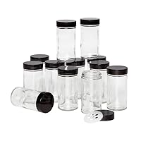 Kamenstein 5244227 Empty Jars With Black Cap, Set Of 12, 3-Ounce