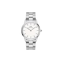 Daniel Wellington Iconic Link, silver/white, 36mm, Daniel Wellington Icon Link Silver Watch 36mm Stainless Steel for Men and Women