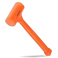 02847A 2 LB Dead Blow Hammer, Neon Orange | Unibody Molded | Checkered Grip | Spark and Rebound Resistant