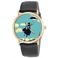 Vintage Mary Poppins Julie Andrews Movie Poster Art Solid Brass 30 mm Watch woith Gift Box