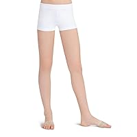 Capezio girls Boys Cut Low Rise athletic shorts, White, 6 8 US